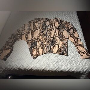 Express Black and Gray Snakeskin Blouse